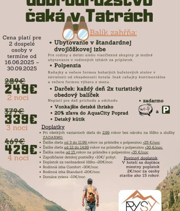 Letné dobrodružstvo čaká v Tatrách (16.06. - 30.09.2025)