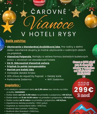 Čarovné Vianoce v Hoteli RYSY*** (24. - 26.12.2025)