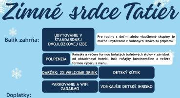 Zimný pobytový balík v srdci Tatier pre 2 osoby s Welcome drinkom platný od 16.12.2024